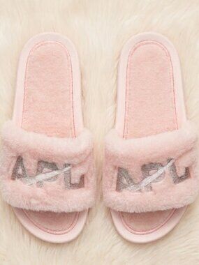 APL Women's Shearling Slides Creme/Rose Dust Size 7 NIB